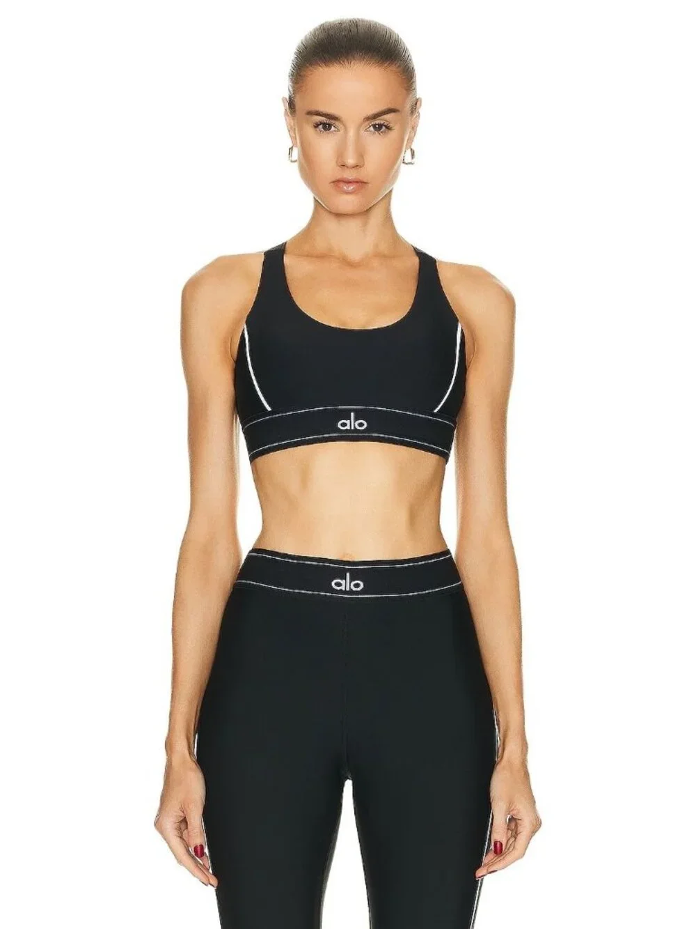 Alo Yoga Suit Up Bra in Black Large New Womens Cropped Tank Top